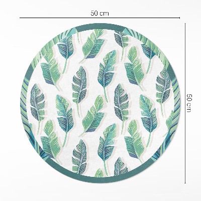 Tapis rond en vinyle Plumes bohèmes dans un style délicat