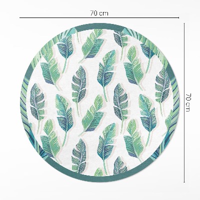 Tapis rond en vinyle Plumes bohèmes dans un style délicat