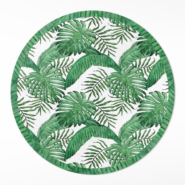 Tapis rond en vinyle Feuilles de plantes tropicales