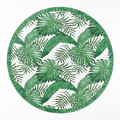 Tapis rond en vinyle Feuilles de plantes tropicales