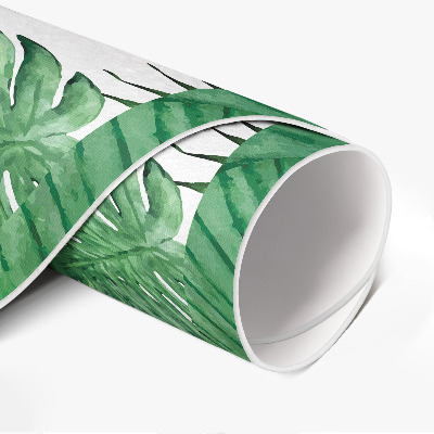 Tapis rond en vinyle Feuilles de plantes tropicales