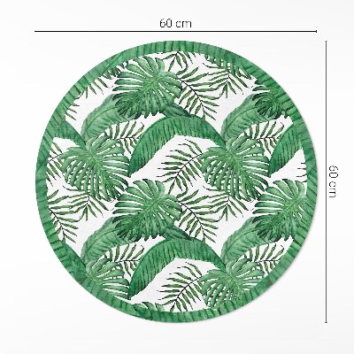 Tapis rond en vinyle Feuilles de plantes tropicales