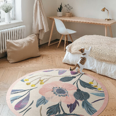 Tapis vinyle Fleurs peintes au pastel