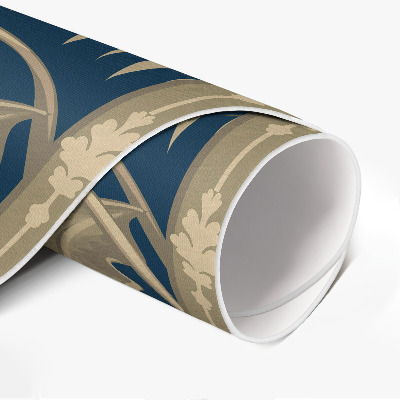 Tapis rond en vinyle Fleurs et feuilles sauvages