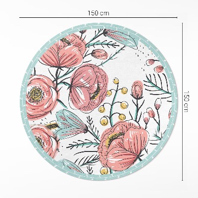 Tapis vinyle Fleurs pastel, belle illustration subtile