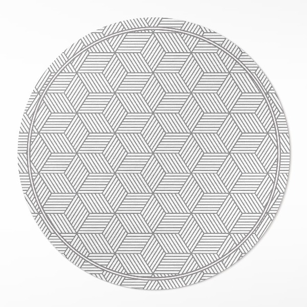 Tapis rond en vinyle Mosaïque géométrique de petite taille