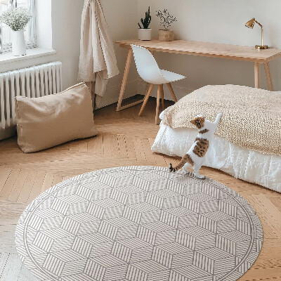Tapis rond en vinyle Mosaïque géométrique de petite taille