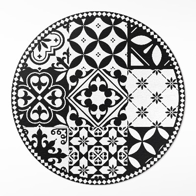 Tapis rond en vinyle Carreaux décoratifs monochromes