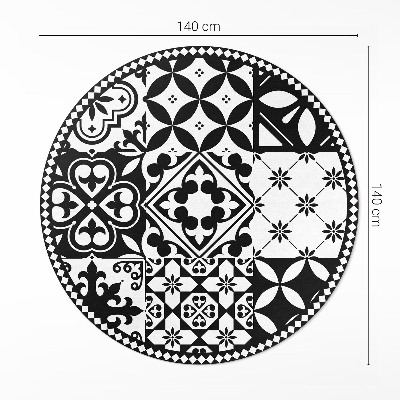 Tapis rond en vinyle Carreaux décoratifs monochromes