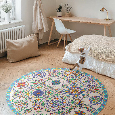 Tapis vinyle Carrelage de sol décoré