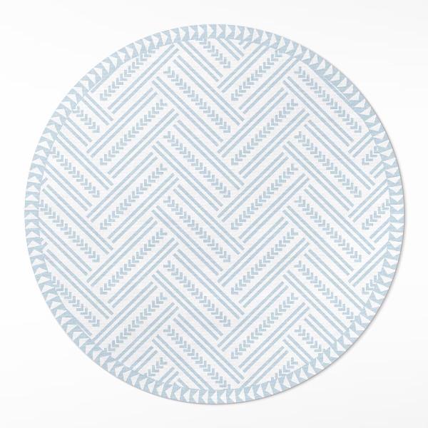 Tapis rond en vinyle Motif à chevrons moderne et tendance