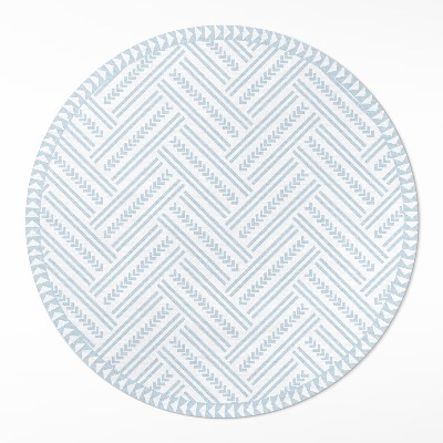 Tapis rond en vinyle Motif à chevrons moderne et tendance