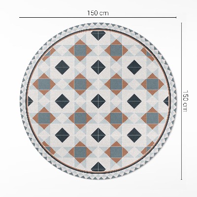 Tapis rond en vinyle Belles mosaïques géométriques