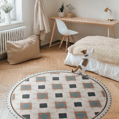 Tapis rond en vinyle Belles mosaïques géométriques