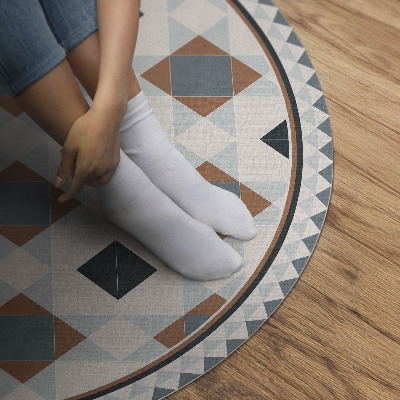 Tapis rond en vinyle Belles mosaïques géométriques