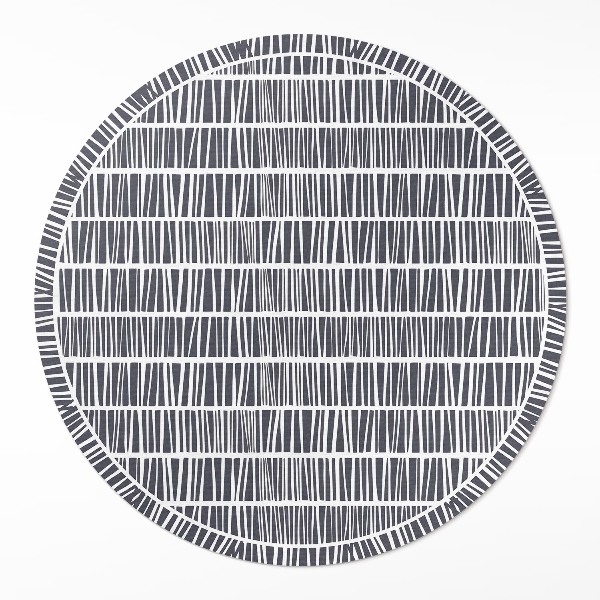Tapis rond en vinyle Abstraction de lignes, motif, petites lignes