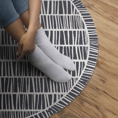 Tapis rond en vinyle Abstraction de lignes, motif, petites lignes