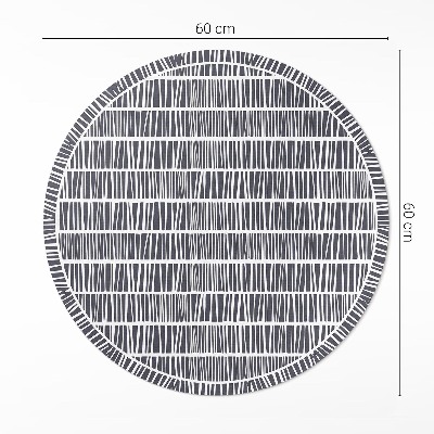 Tapis rond en vinyle Abstraction de lignes, motif, petites lignes