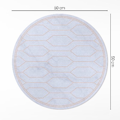 Tapis rond en vinyle Motif linéaire sur marbre