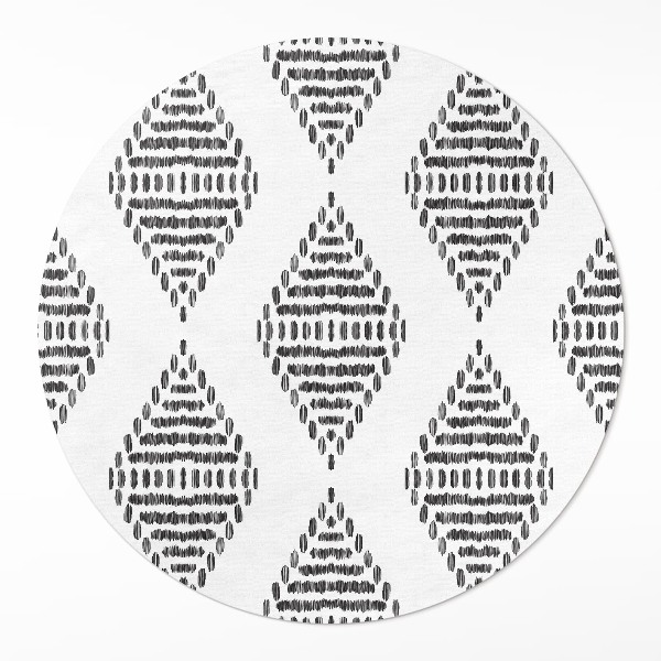 Tapis rond en vinyle Losanges faits de lignes