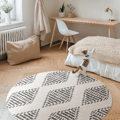 Tapis rond en vinyle Losanges faits de lignes