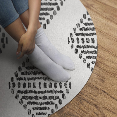 Tapis rond en vinyle Losanges faits de lignes