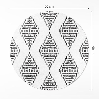 Tapis rond en vinyle Losanges faits de lignes