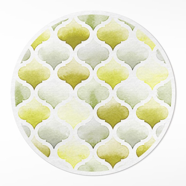 Tapis rond en vinyle Mosaïque aquarelle de citrons marocains