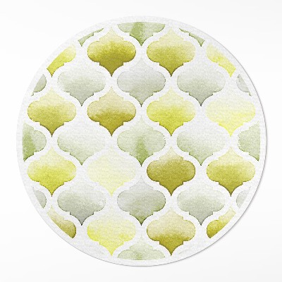 Tapis rond en vinyle Mosaïque aquarelle de citrons marocains