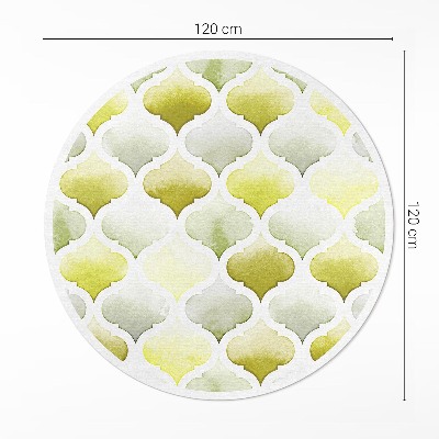 Tapis rond en vinyle Mosaïque aquarelle de citrons marocains