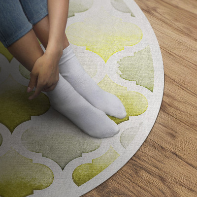 Tapis rond en vinyle Mosaïque aquarelle de citrons marocains