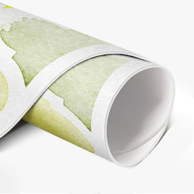 Tapis rond en vinyle Mosaïque aquarelle de citrons marocains