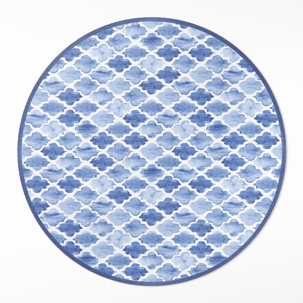 Tapis rond en vinyle Carreaux de mosaïque aquarelle méditerranéens