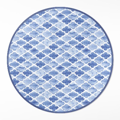 Tapis rond en vinyle Carreaux de mosaïque aquarelle méditerranéens