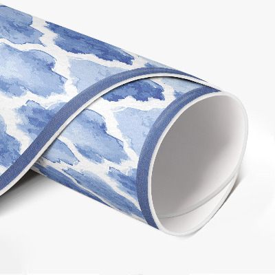 Tapis rond en vinyle Carreaux de mosaïque aquarelle méditerranéens