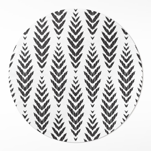 Tapis rond en vinyle Motif à chevrons motif végétal bohème