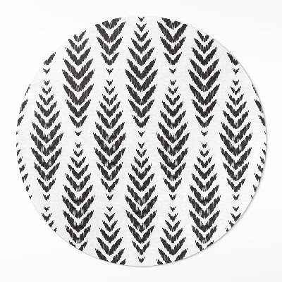 Tapis rond en vinyle Motif à chevrons motif végétal bohème