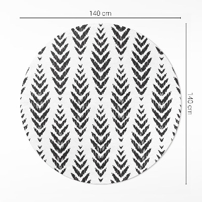 Tapis rond en vinyle Motif à chevrons motif végétal bohème