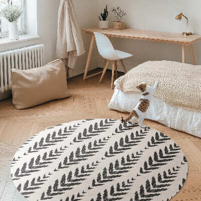 Tapis rond en vinyle Motif à chevrons motif végétal bohème