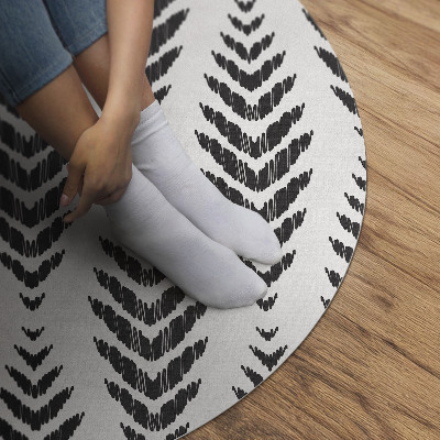 Tapis rond en vinyle Motif à chevrons motif végétal bohème