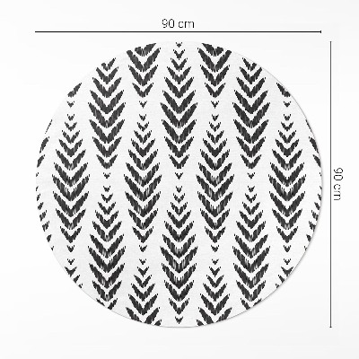 Tapis rond en vinyle Motif à chevrons motif végétal bohème