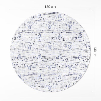 Tapis vinyle Oiseaux dessinés, motif bohème délicat et régulier