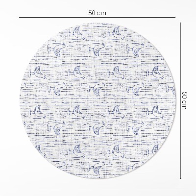 Tapis vinyle Oiseaux dessinés, motif bohème délicat et régulier