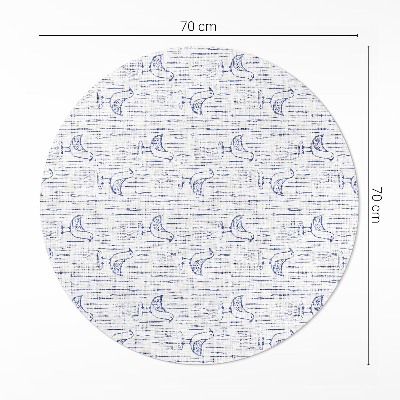 Tapis vinyle Oiseaux dessinés, motif bohème délicat et régulier