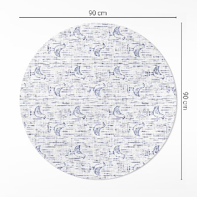 Tapis vinyle Oiseaux dessinés, motif bohème délicat et régulier