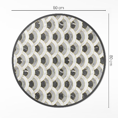 Tapis rond en vinyle Motif régulier d'écailles de pierre et de marbre