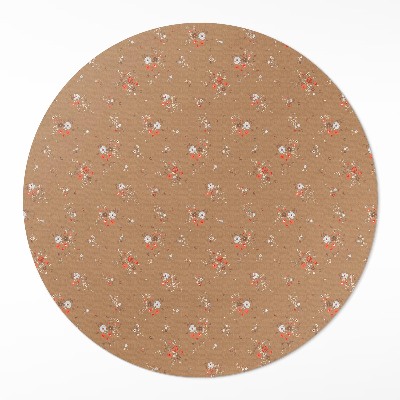 Tapis rond en vinyle Petites fleurs sauvages, style bohème vintage