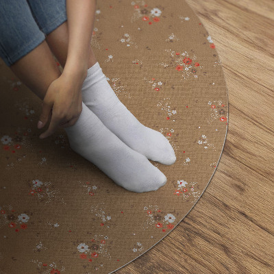 Tapis rond en vinyle Petites fleurs sauvages, style bohème vintage