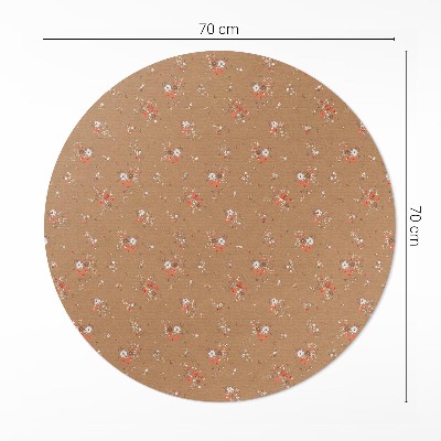 Tapis rond en vinyle Petites fleurs sauvages, style bohème vintage