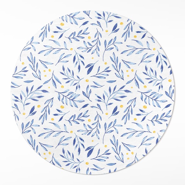 Tapis vinyle Aquarelle brindilles feuilles points bohème